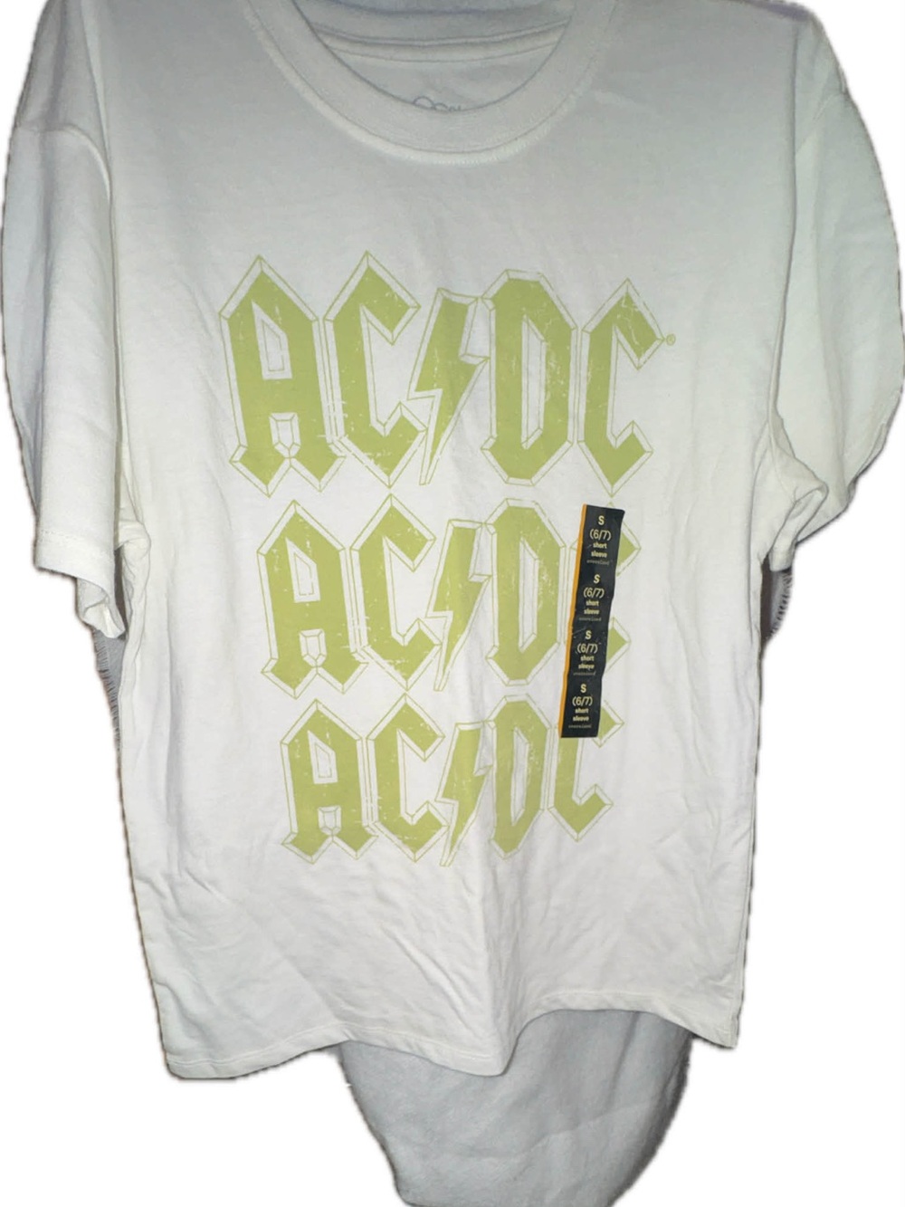Art Class AC/DC White Tee with Lime Graphic Repeat